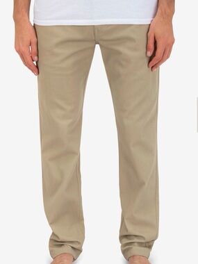 Hurley Men's Tan Straight-Leg Chinos